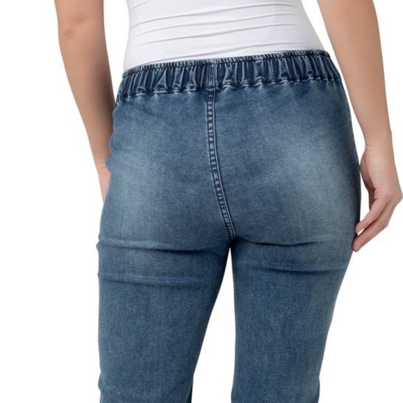 Denim Maternity Joggers - Picture 3 of 5